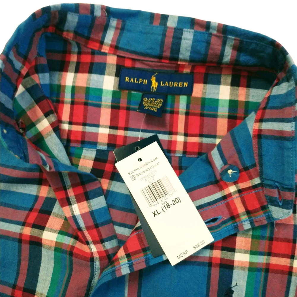 NWT Ralph Lauren Plaid Big Kid's Shirt